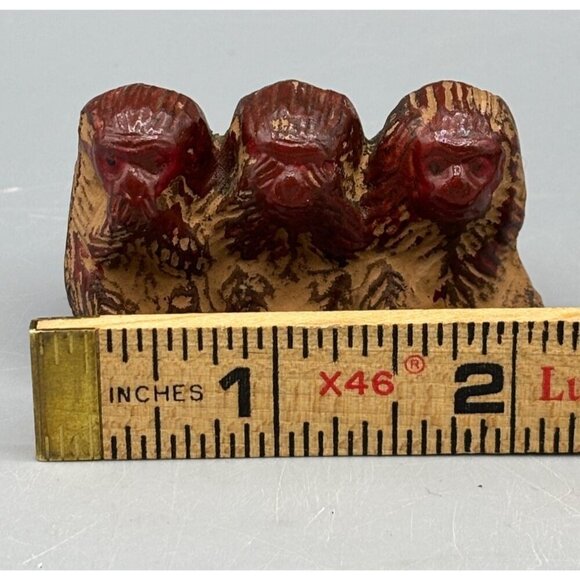 Vtg Ceramic Three Wise Monkeys Figurine Made In Japan‎ Hear No Evil See Speak - Picture 4 of 4